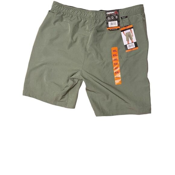 NEW WITH TAGS GERRY Green Stretch Pull On Trail Shorts Size XXL NWT Mens - Picture 3 of 7